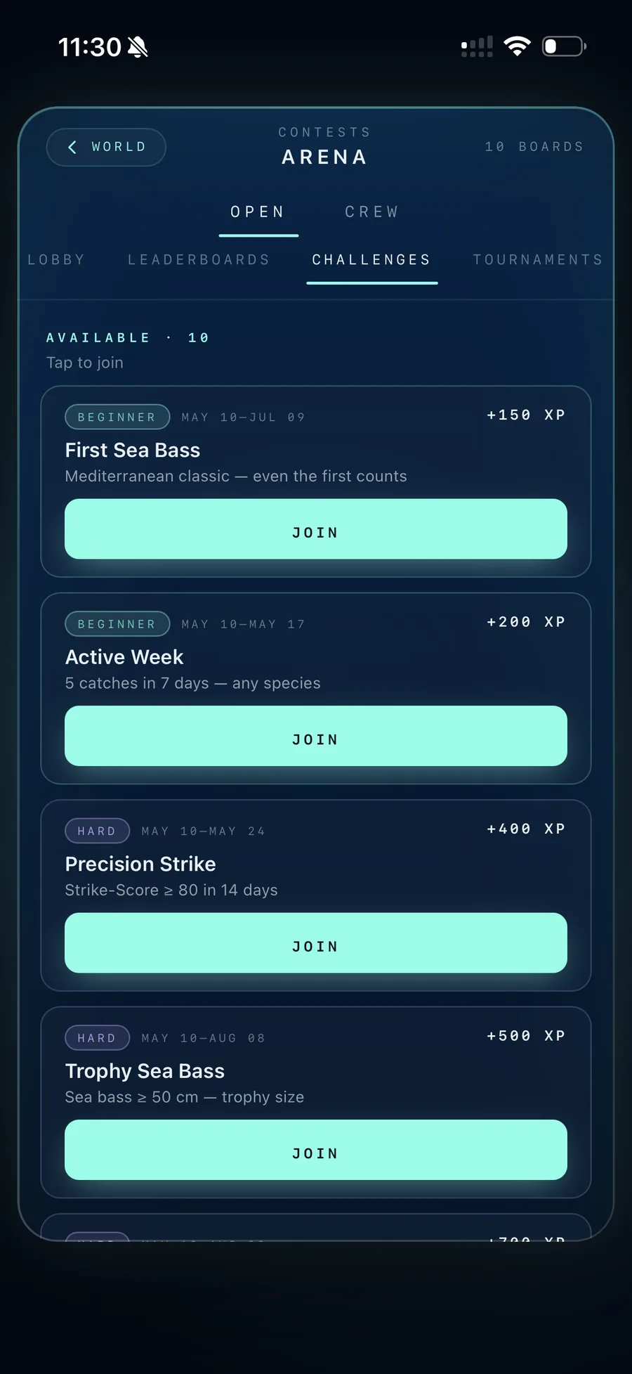 Challenges + Ranglisten